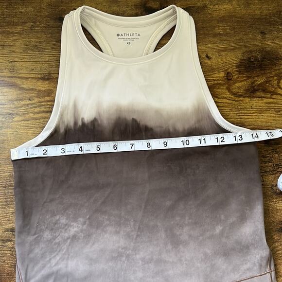 Athleta Shanti Watercolor Brown Stripe Tank Crop Top - Picture 8 of 10